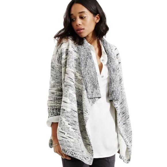 Lou & Grey Sweater Womens Size Large Black, Gray & White Wool & Mohair Cardigan - Picture 2 of 14